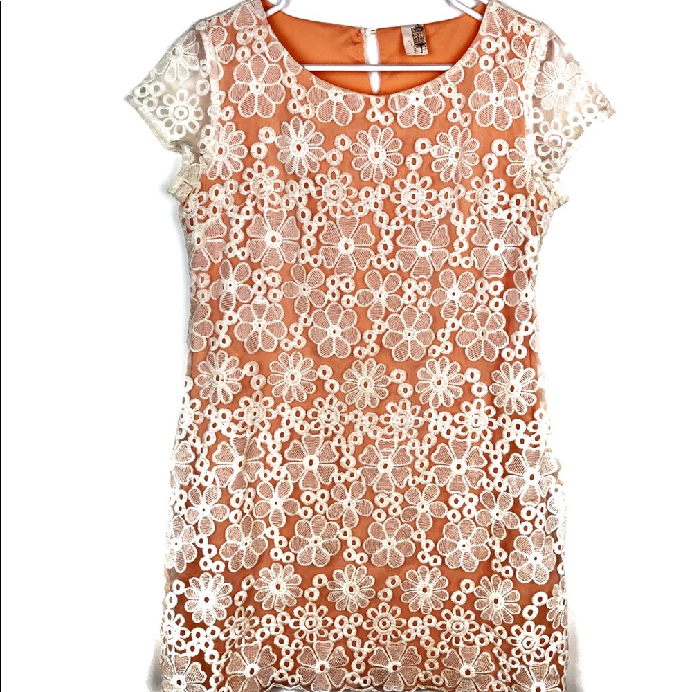 Francesca’s Birdcage label embroidered dress.